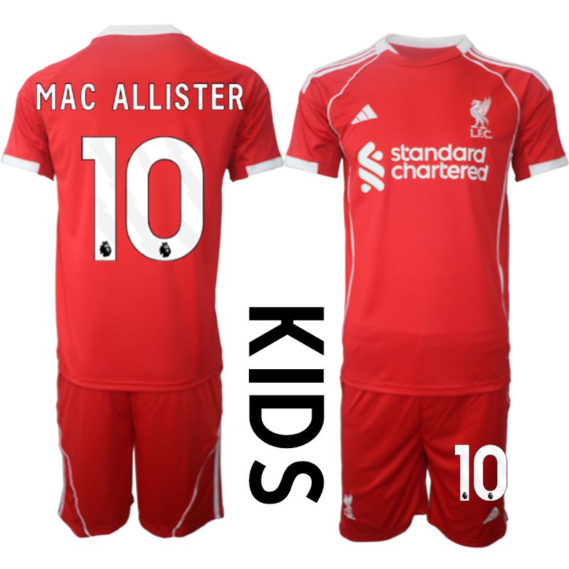 Youth 2025-2026 Season Club Liverpool home red #10 Soccer Jersey